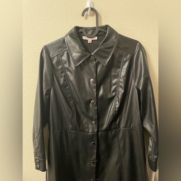 Nanette Lepore Leather Button Up Shirtdress - Picture 5 of 11